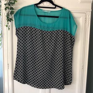 Turquoise and Black Top